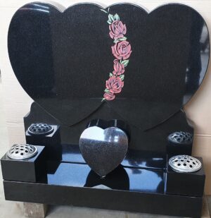Twin heart with rose design