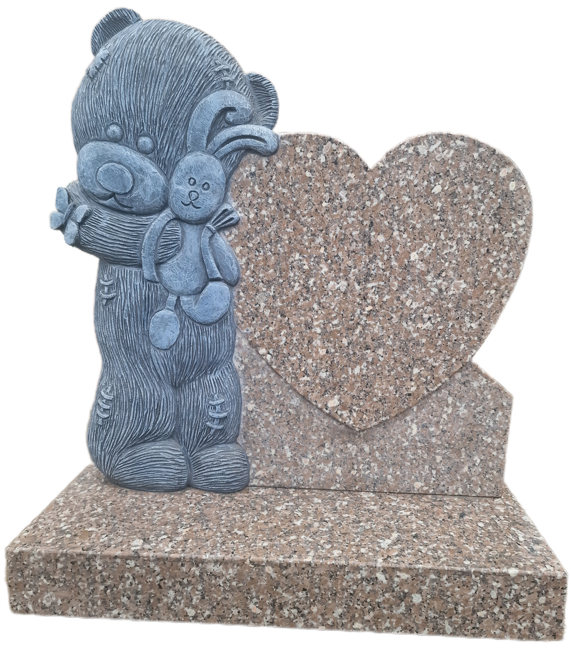 Pink granite teddy